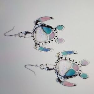 Opal Turtle Earrings